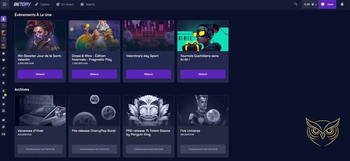 Icône de la section Live Casino Betory Casino