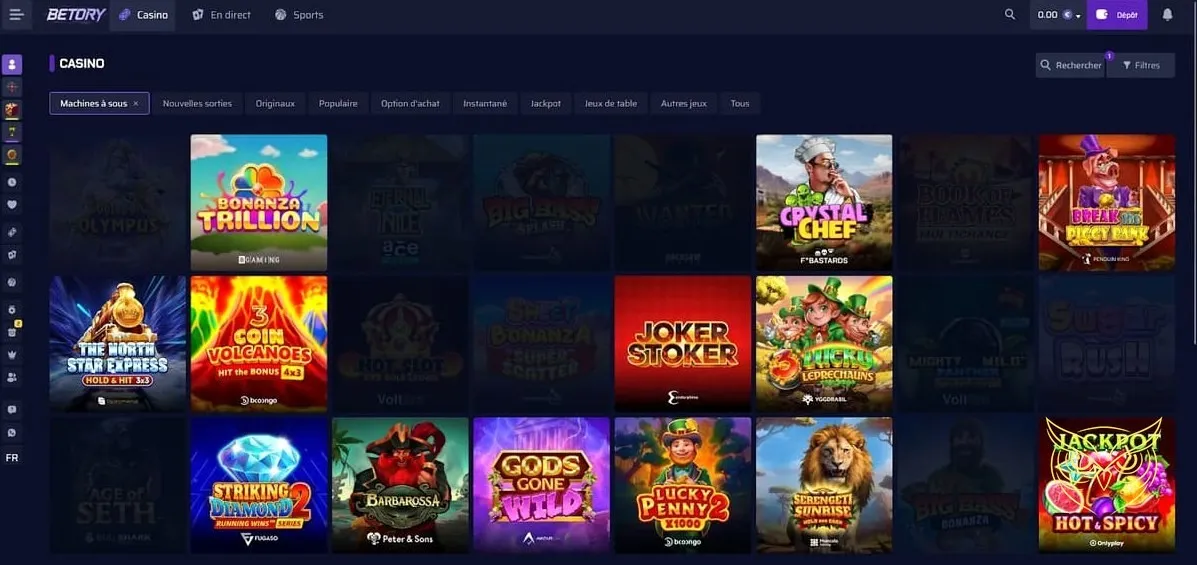 Icône de la section Évènements Betory Casino