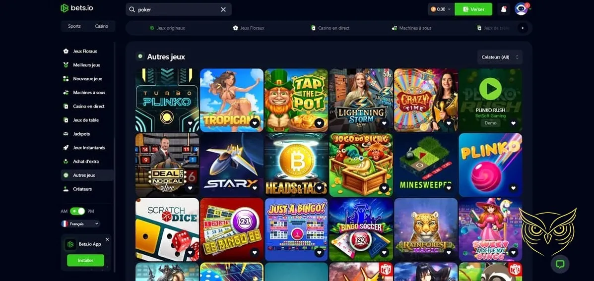 Icône des paris sportifs en direct Bets.io Casino