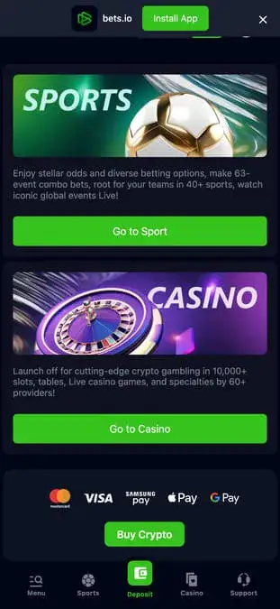 Icône de l'application mobile Bets.io Casino