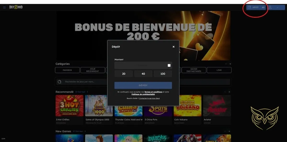 Icône des jeux de table Betzino Casino