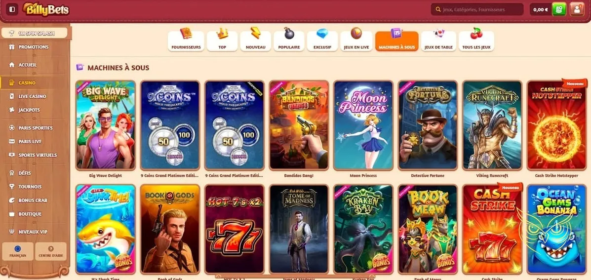 Icône des tournois de jeux BillyBets Casino