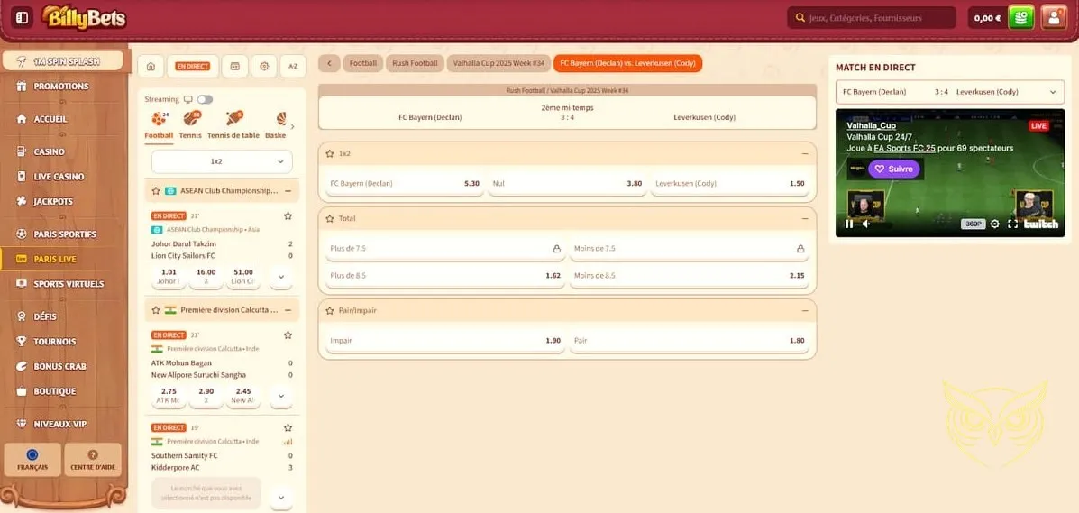 Icône de la boutique du casino BillyBets