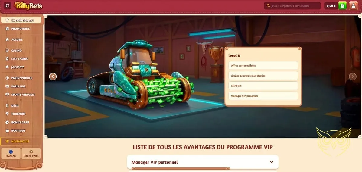 Icône pour effectuer un dépôt sur BillyBets Casino