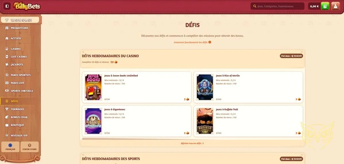 Icône des paris sportifs BillyBets Casino