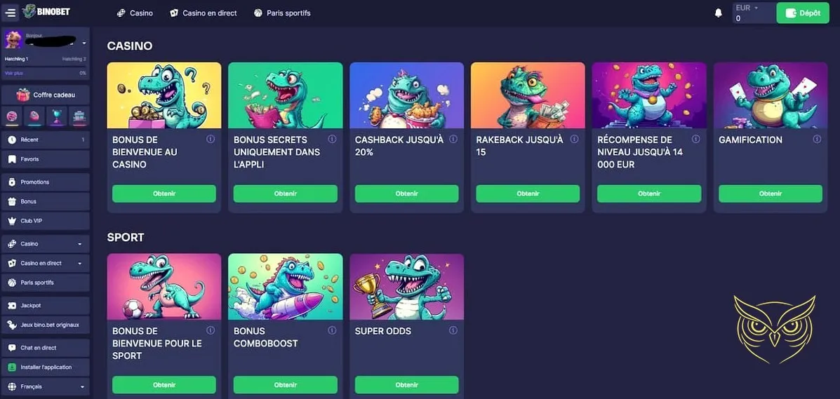 Icône de la boutique du casino Binobet