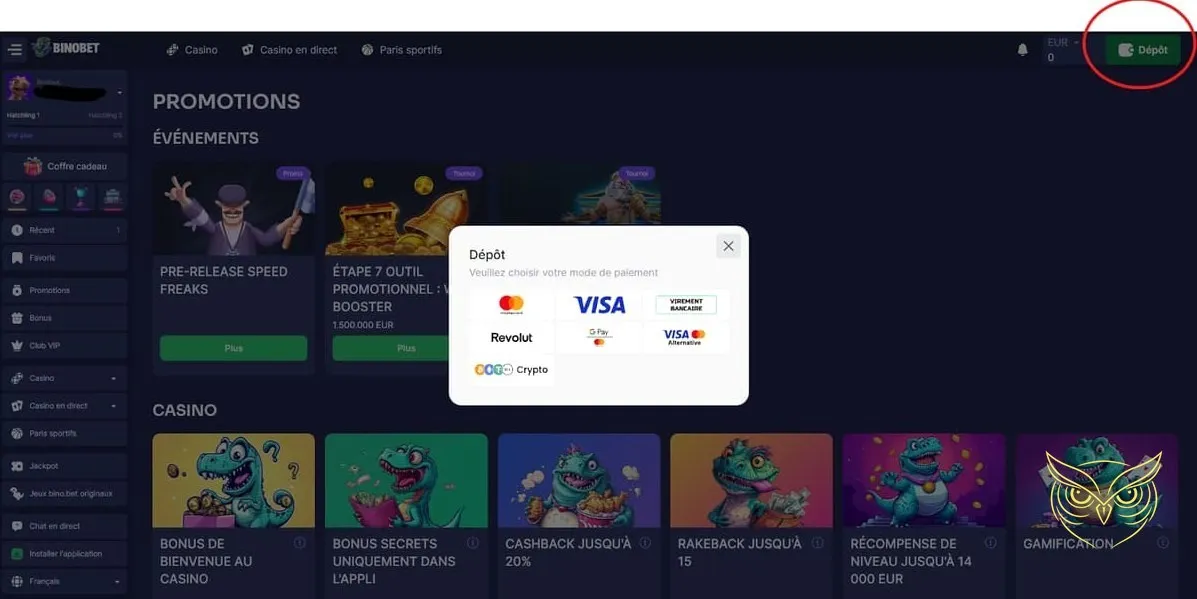 Visuel du bonus de bienvenue sportif Bino.bet Casino