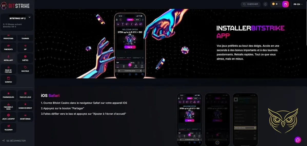 Icône des machines à sous du casino Bitstrike