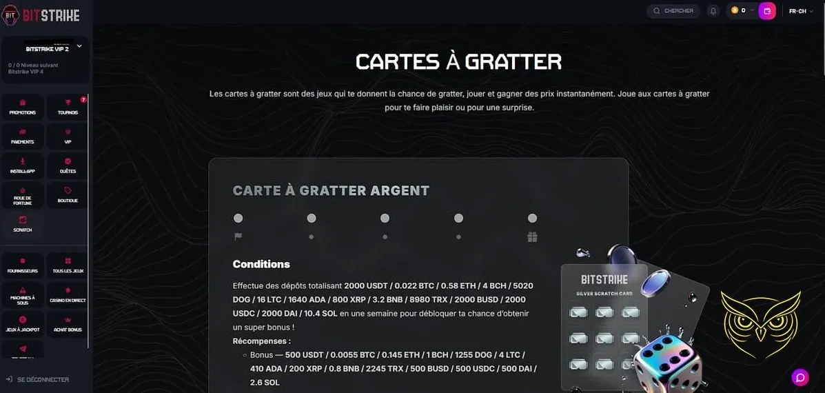 Icône des jackpots progressifs Bitstrike Casino