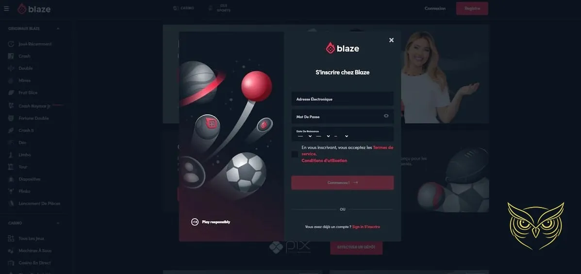 Icône de la section casino en direct Blaze