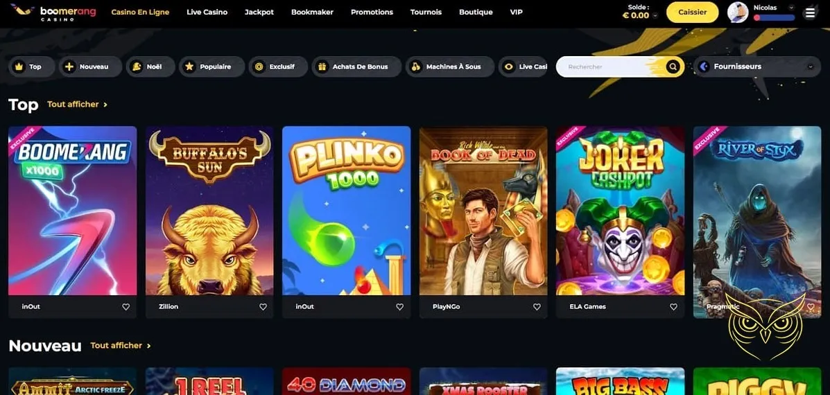 Image du bonus de bienvenue Boomerang casino