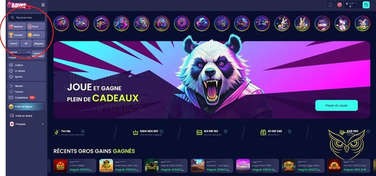 Icône ou section parrainage du casino Boomsbet