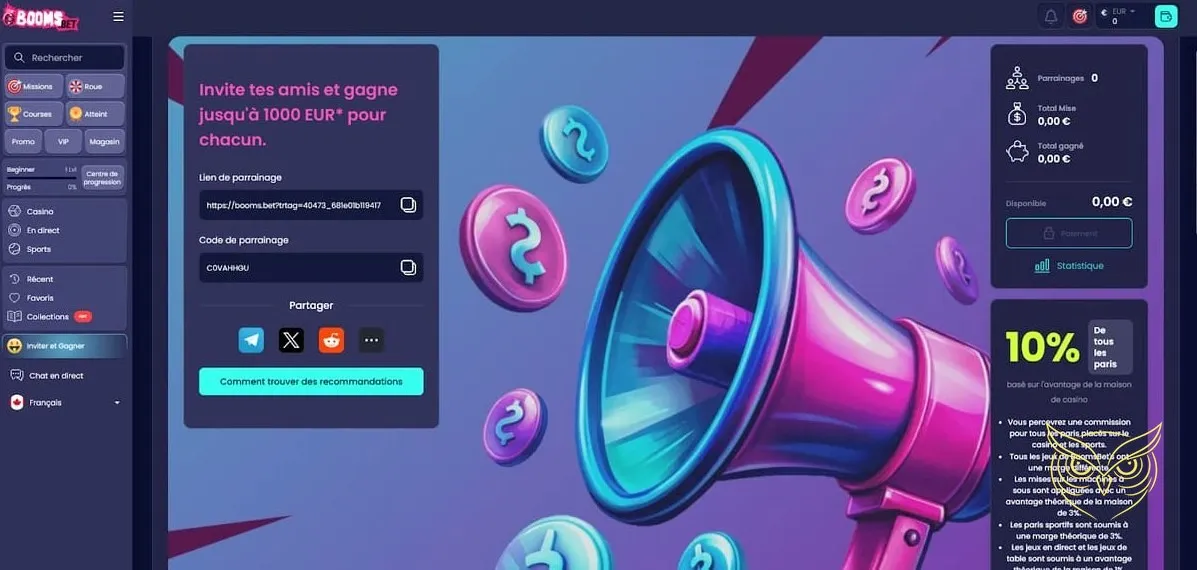 Section foire aux questions du casino Boomsbet