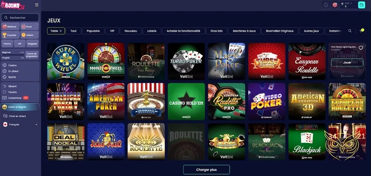 Icône des missions, roues et courses Boomsbet Casino