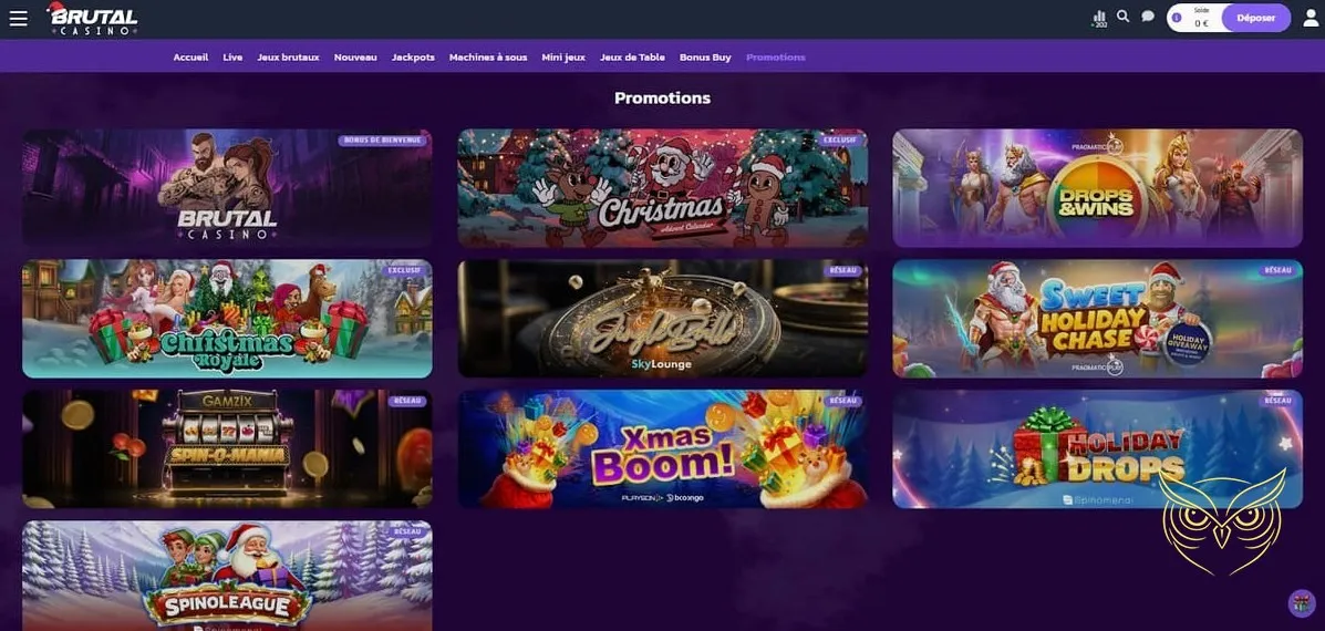 Méthodes de dépôt disponibles sur Brutal Casino