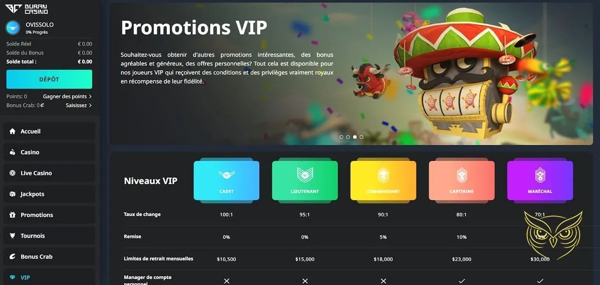 Lien vers la FAQ du Buran Casino