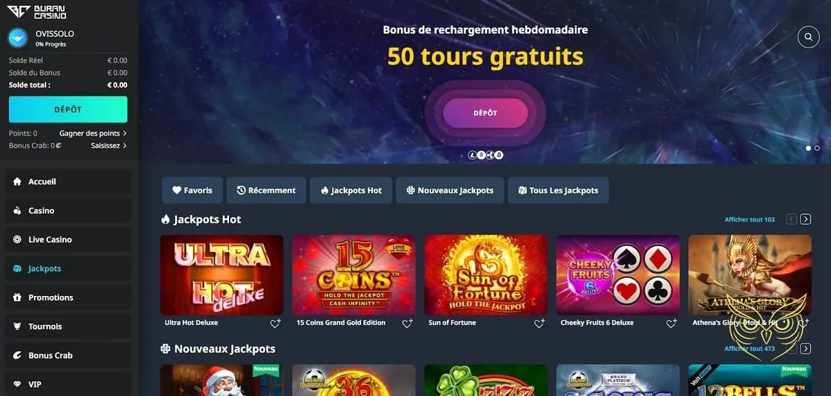 Offre de bonus de bienvenue Buran Casino