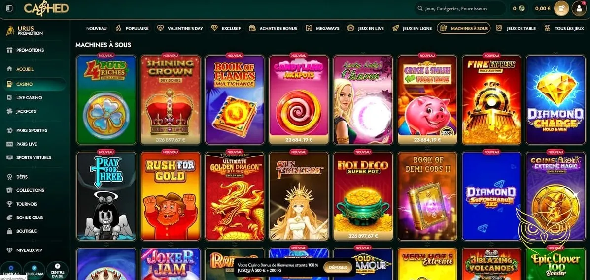 Présentation du bonus Crab Cashed Casino.