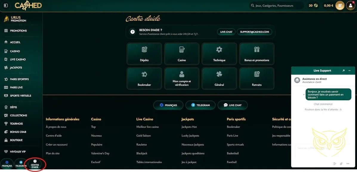 Avantages du programme VIP Cashed Casino.