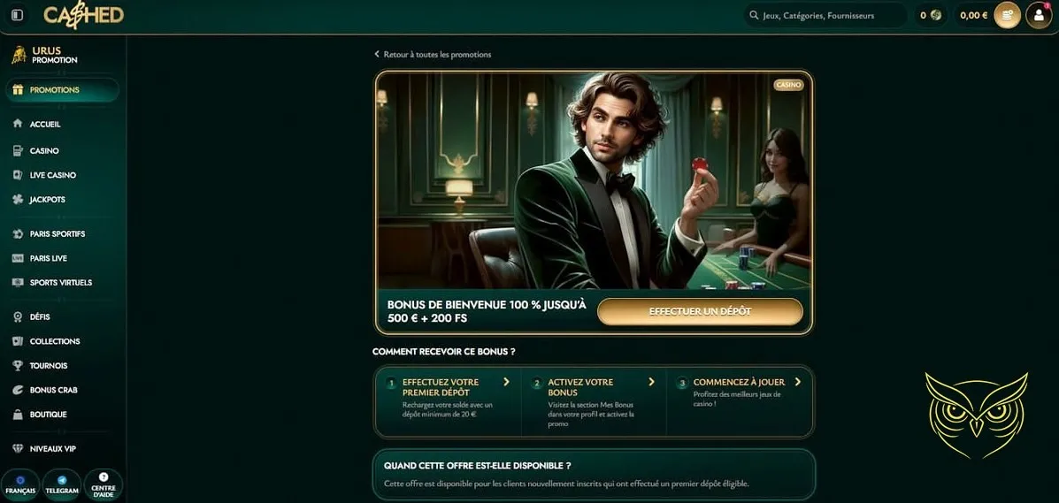 Gamme de jeux de table Cashed Casino.