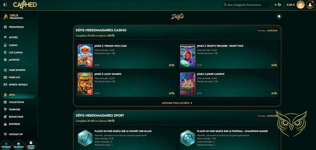 Offre de bonus de bienvenue Cashed Casino.