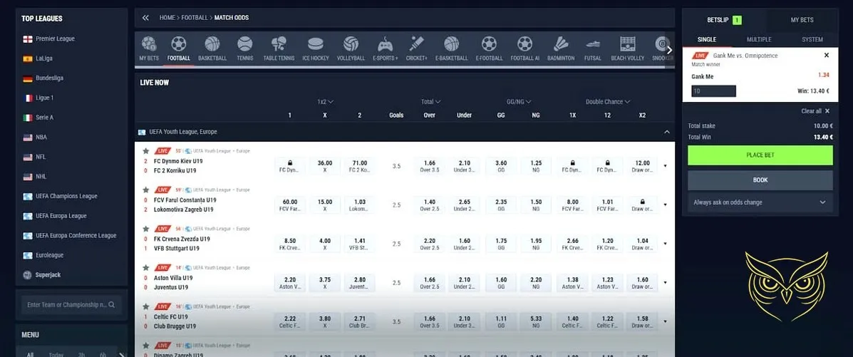 Interface des défis du Casinado Casino