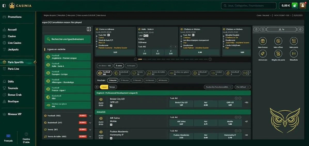 Icône du choix bonus de bienvenue Casinia