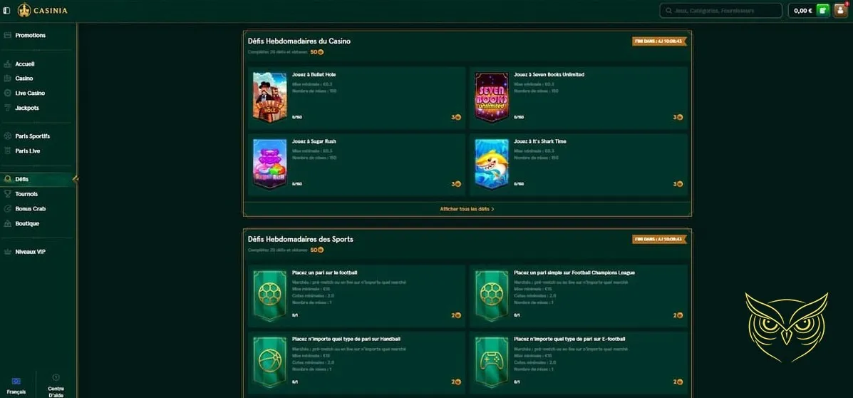 Icône des paris en direct du casino Casinia