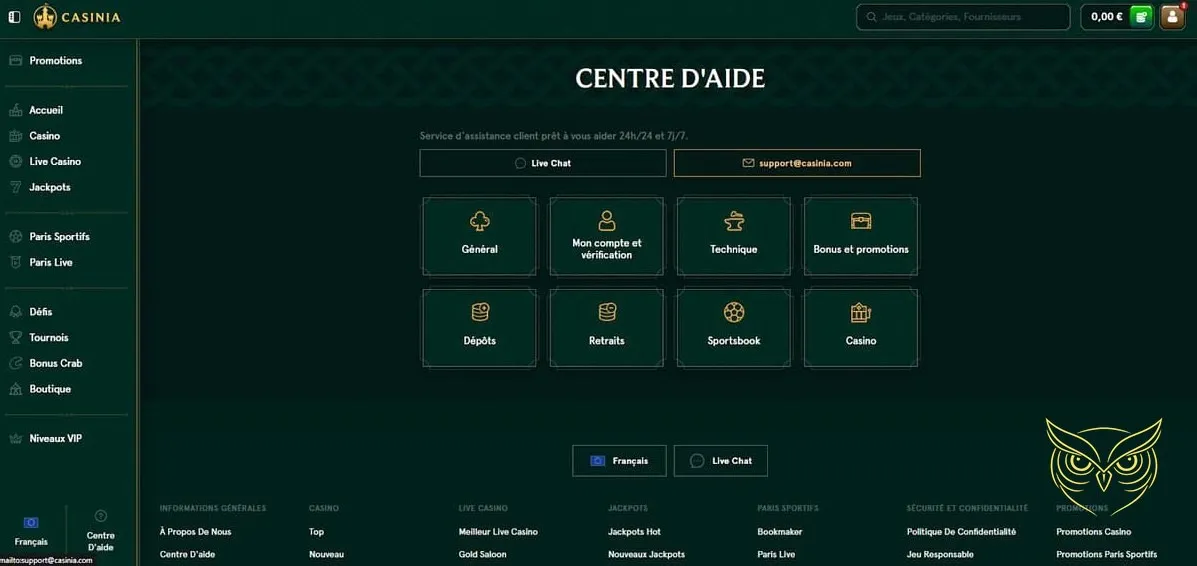 Icône du choix de bonus Casinia