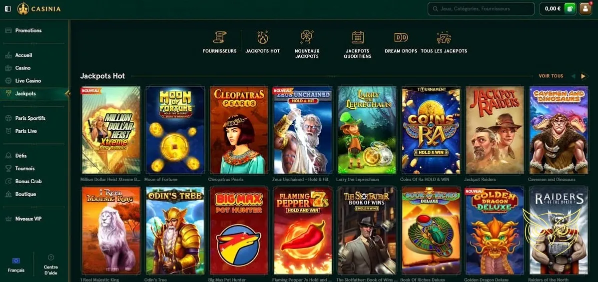 Icône des tournois du casino Casinia