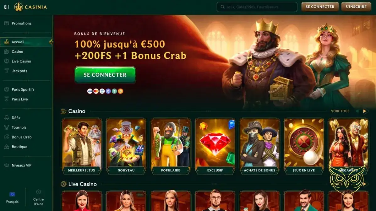 Logo officiel du casino Casinia