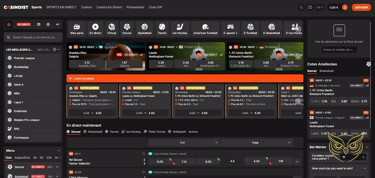 Offres promotionnelles sportives du Casinoist Casino
