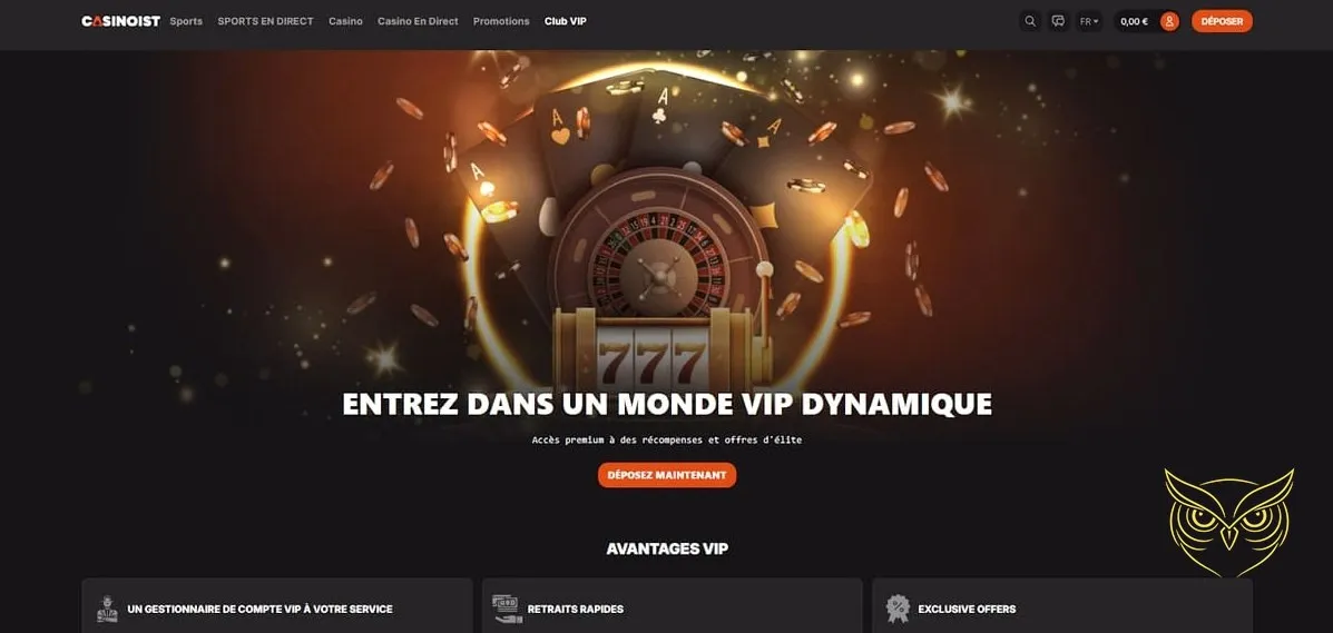Formulaire d'inscription au Casinoist Casino