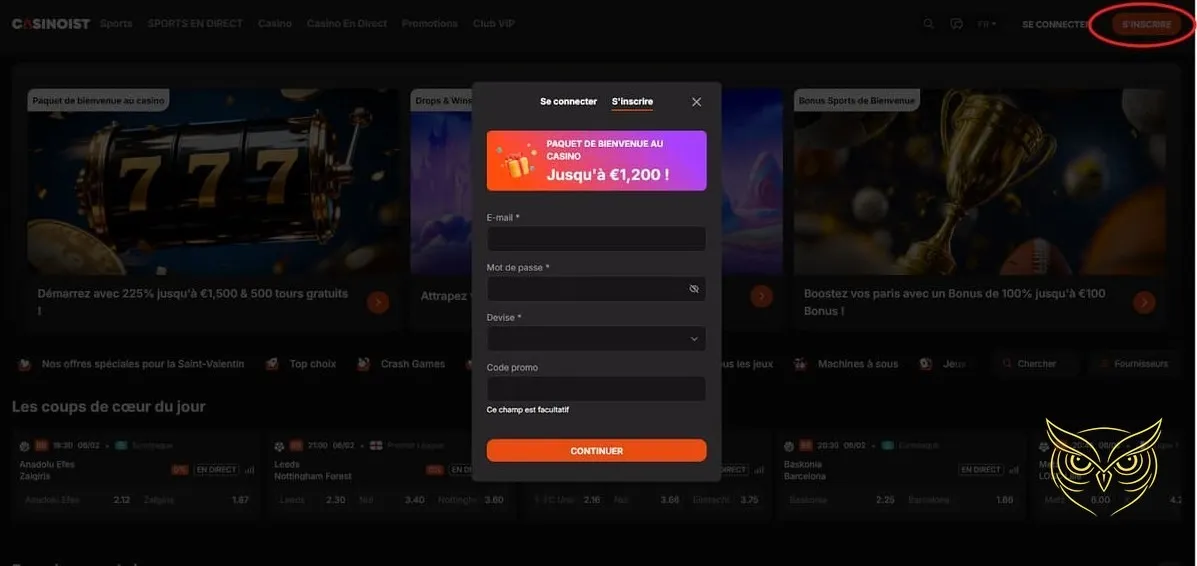 Section des paris sportifs du Casinoist Casino