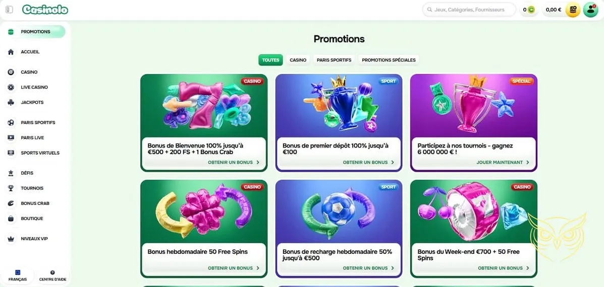 Icône pour effectuer un dépôt Casinolo