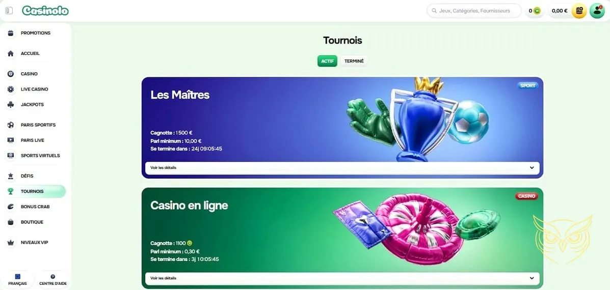 Icône pour l'inscription au casino Casinolo