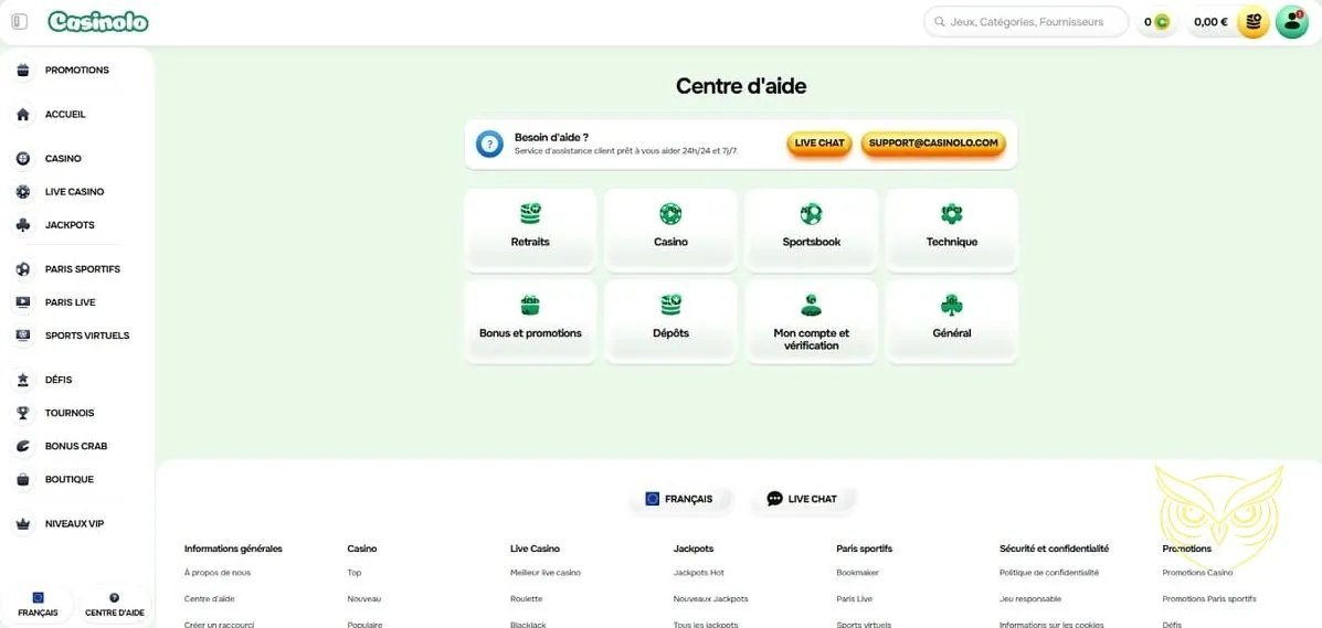 Icône des paris sportifs du casino Casinolo