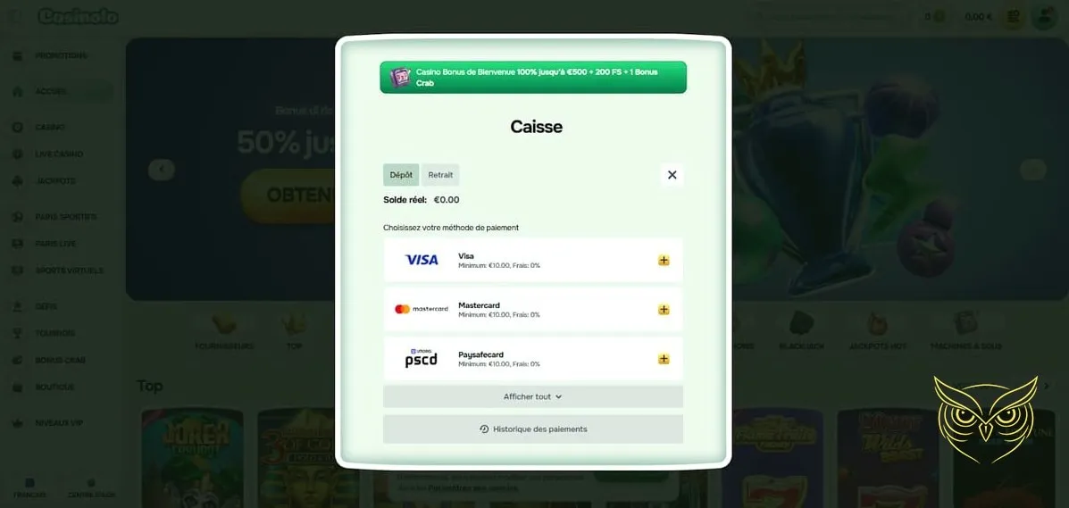 Icône du bonus de bienvenue Casinolo