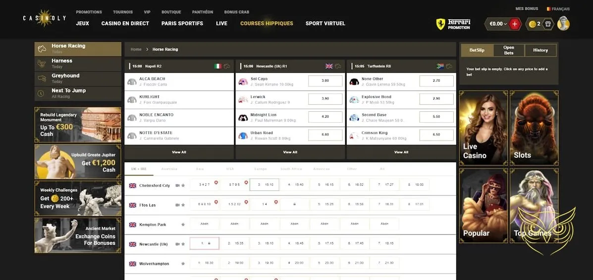 Icône de la section pari sportif Casinoly