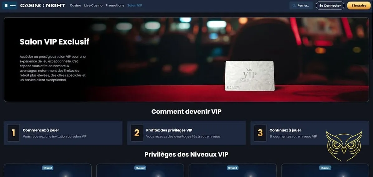 Icône du processus d'inscription Casino Night