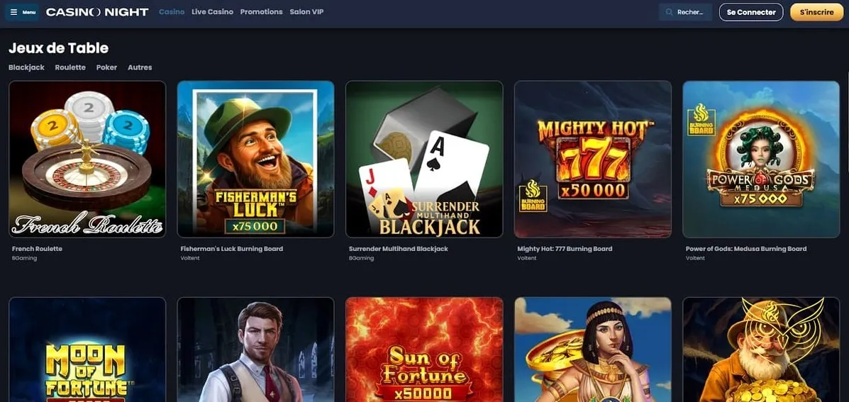 Icône des autres bonus et promotions Casino Night