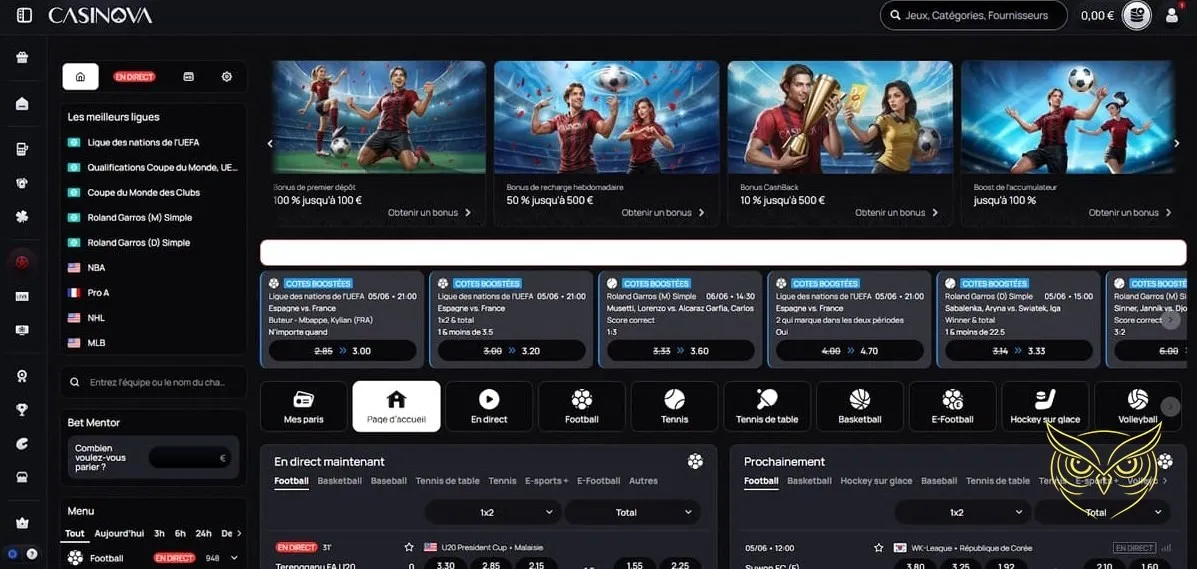 Icône pour effectuer un dépôt sur Casinova