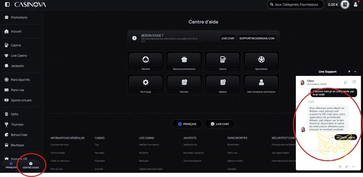 Icône du bonus de bienvenue Casinova Casino