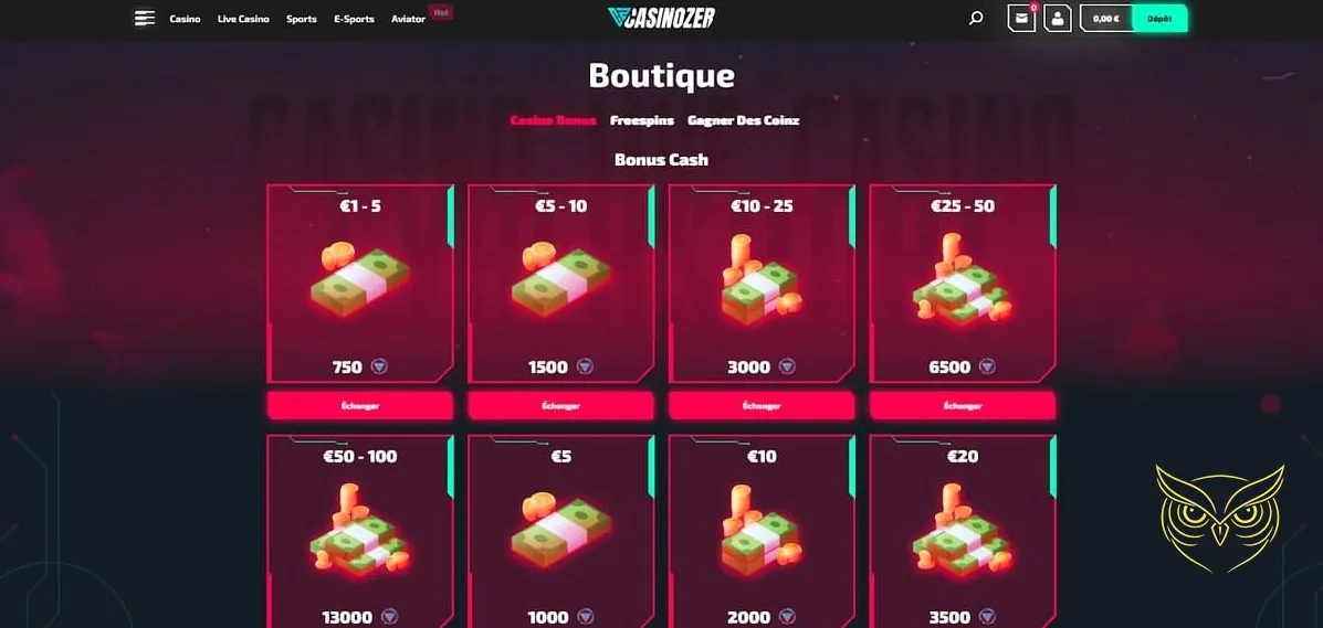 Icône du casino en direct Casinozer