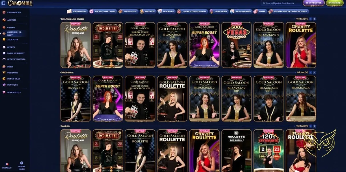 Section des défis quotidiens Casombie Casino.