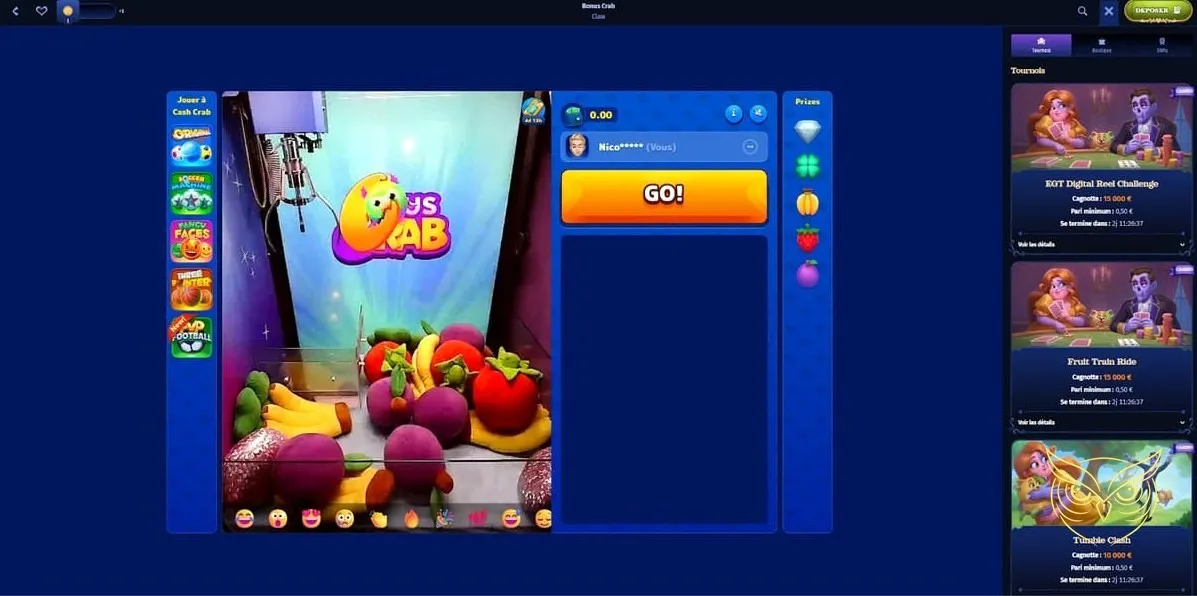 Large collection de tous les jeux Casombie Casino.