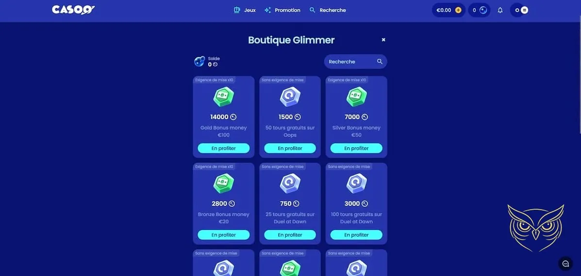 Vignette des mini-jeux disponibles au Casoo Casino.