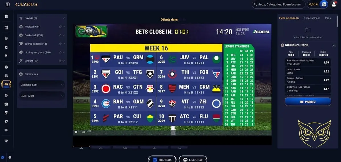 Icône de la page de dépôt Cazeus Casino.