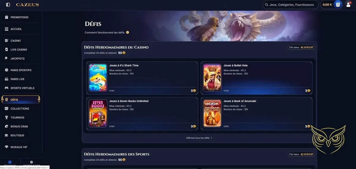 Image du bonus de bienvenue Cazeus Casino.