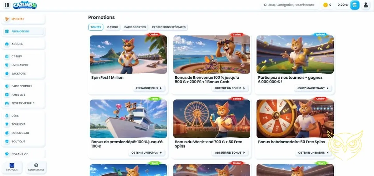 Présentation du Club VIP exclusif Cazimbo Casino.